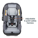 Load image into gallery viewer, View of the seat pad and 5-point seat harness on the Baby Trend EZ-Lift PLUS Infant Car Seat