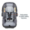 View of the seat pad and 5-point seat harness on the Baby Trend EZ-Lift PLUS Infant Car Seat