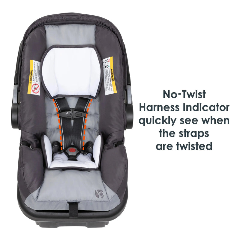 Baby Trend EZ-Lift PLUS Infant Car Seat no twist harness indicator quickly see when the straps are twisted