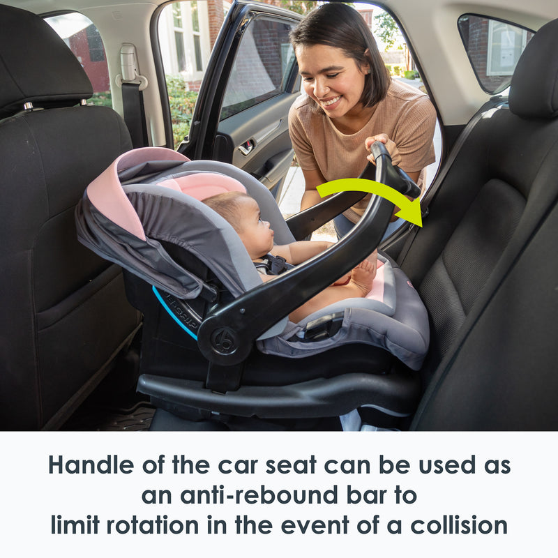 Baby Trend Secure-Lift Infant Car Seat handle of the car seat can be used as an anti rebound bar