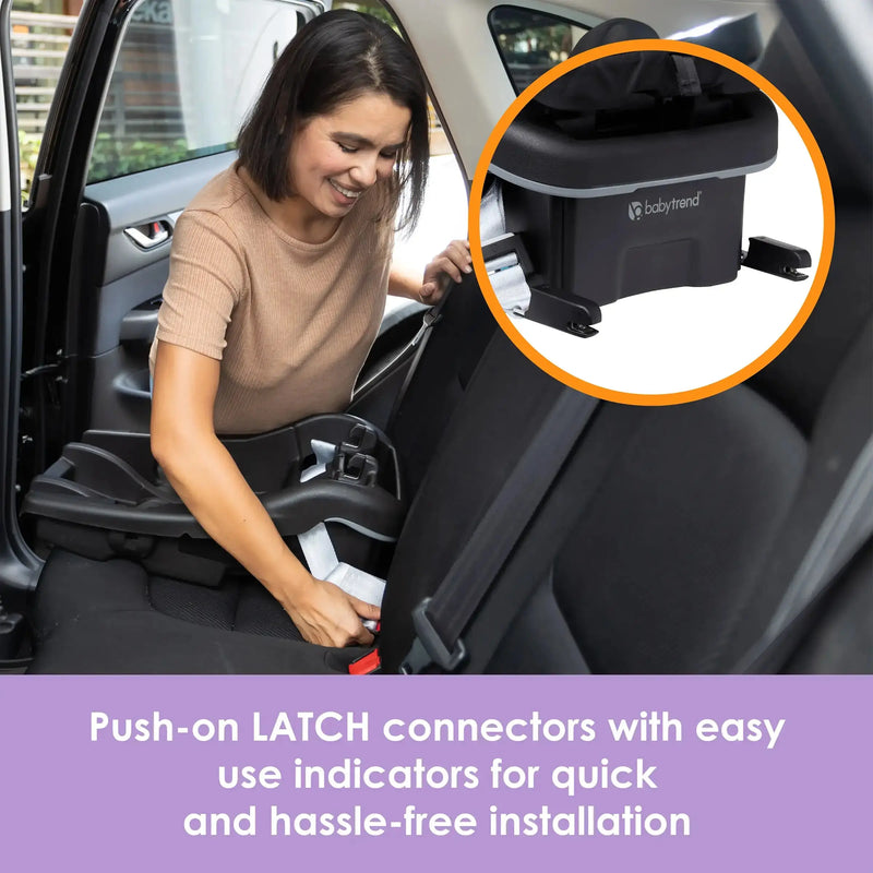 Baby Trend Secure-Lift Infant Car Seat push on latch connectors with easy use indicators for quick and hassle free installation