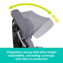 Load image into gallery viewer, Integrated canopy that offers height adjustability on the Baby Trend Cover Me 4-in-1 Convertible Car Seat