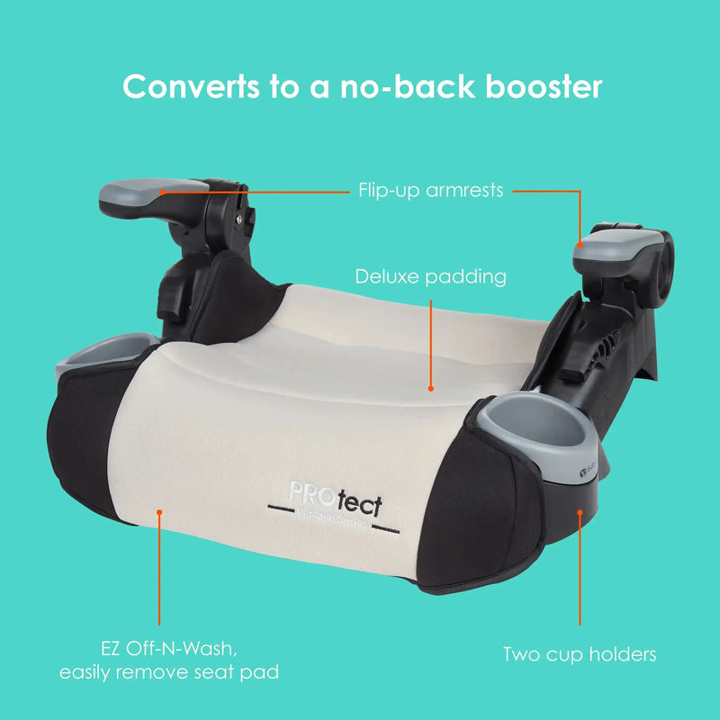 Baby Trend PROtect 2-in-1 Folding Booster Car Seat backless booster features call out