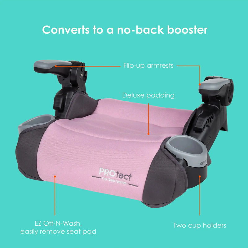 Baby Trend PROtect 2-in-1 Folding Booster Car Seat backless booster features call out