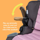 Load image into gallery viewer, Baby Trend PROtect 2-in-1 Folding Booster Car Seat flip arm armrests are easy for in and out for child