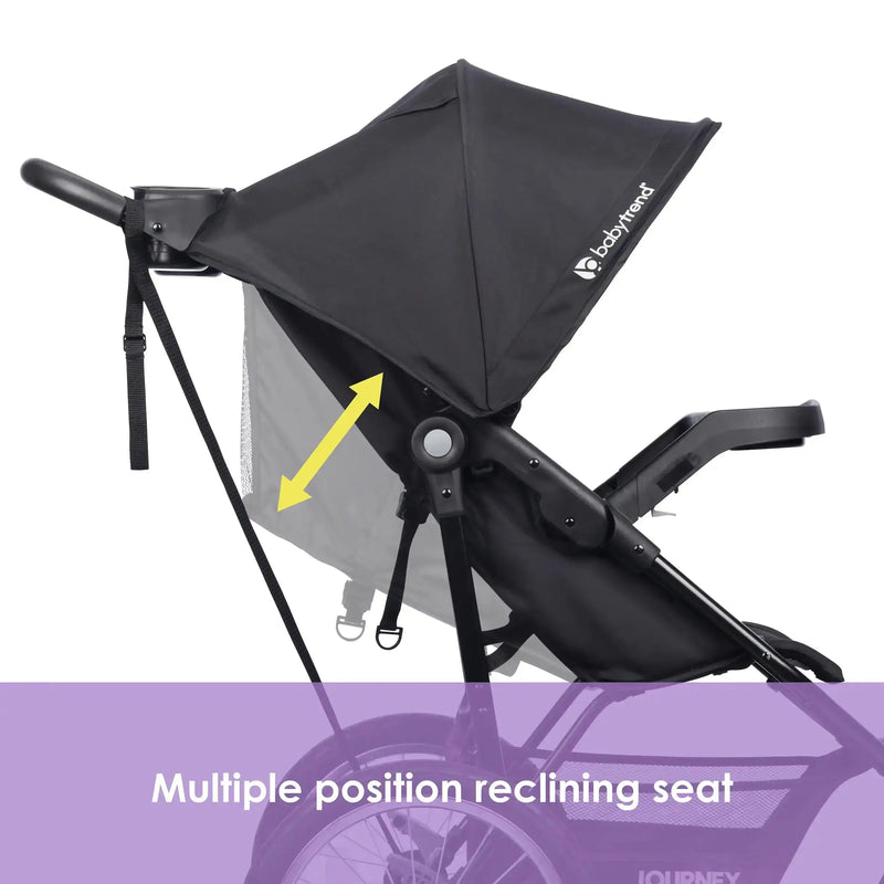 Baby Trend Journey Jogger Stroller multiple position reclining seat