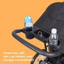 Load image into gallery viewer, Baby Trend Journey Jogger Stroller parent tray with two cup holders and strorage compartment