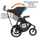 Load image into gallery viewer, Baby Trend Expedition Race Tec Plus Jogger Stroller has multiple reclining seat and extra long canopy with visor, UPF 50+ protection