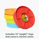 Load image into gallery viewer, Smart Steps Balance Buddy Learning Monkey includes 10 weight rings that come in vibrant colors