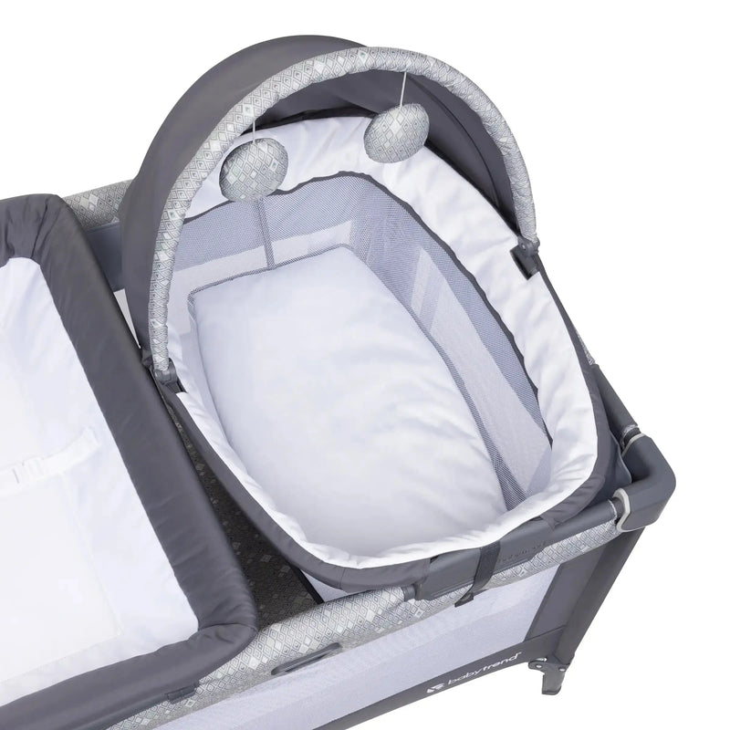 Baby Trend Nursery Den Playard with Rocking Cradle and Flip Over Changer