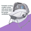 Load image into gallery viewer, Lullaby Nursery Suite EZ-Fold Playard with Portable Rocking Lounger portable rocking cradle comes with plush fabric and mesh sides