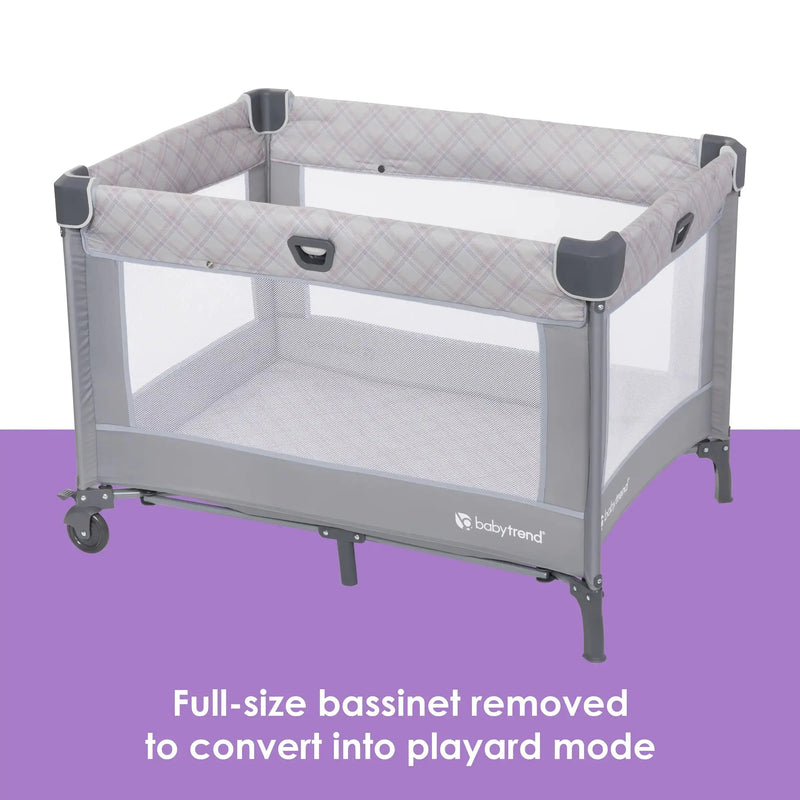 Baby Trend Lullaby Nursery Suite EZ-Fold Playard with Portable Rocking Lounger full size bassinet removed to convert into playard