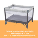 Load image into gallery viewer, Comet Quick-Fold Playard with Hanging Bassinet in Desert Grey (Walmart Exclusive)