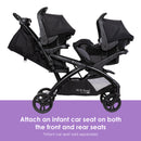 Load image into gallery viewer, Baby Trend Sit N' Stand Double 2.0 Stroller attach an infant car seat on both the front and rear seats