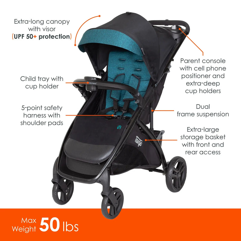 Baby Trend Tango Stroller feature call outs