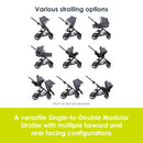 Load image into gallery viewer, Baby Trend Morph Single to Double Modular Stroller versatile single to double modular stroller with multiple forward and rear facing configurations