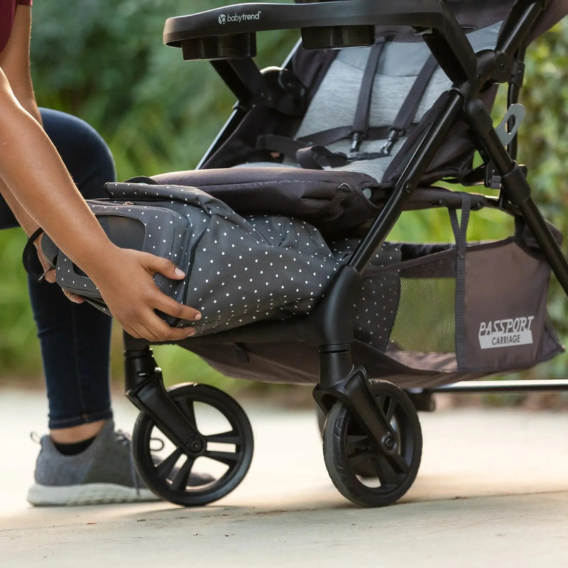 Baby Trend Passport Carriage Stroller with extra large storage basket with front access