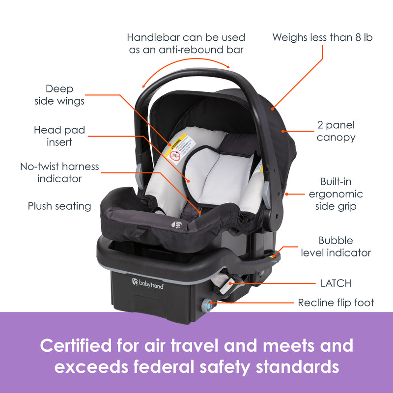 Baby Trend EZ-Lift PLUS Infant Car Seat features call out