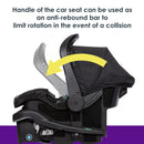Load image into gallery viewer, Baby Trend EZ-Lift PLUS Infant Car Seat handle can be used as an anti-rebound bar to limit rotation in the event of a collision