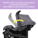 Load image into gallery viewer, Baby Trend EZ-Lift PLUS Infant Car Seat handle can be used as an anti rebound bar to limit rotation in the even of a collision