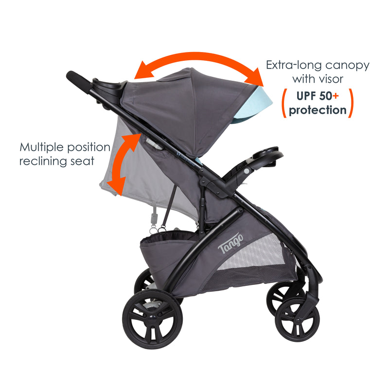 Baby Trend Tango Stroller extra long canopy with visor and multiple position reclining seat