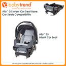 Load image into gallery viewer, Baby Trend Ally 35 infant car seat base compatibility chart