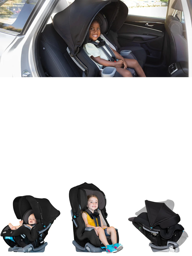 A child is sitting in the Baby Trend Convertible Car Seat ready to go on a ride